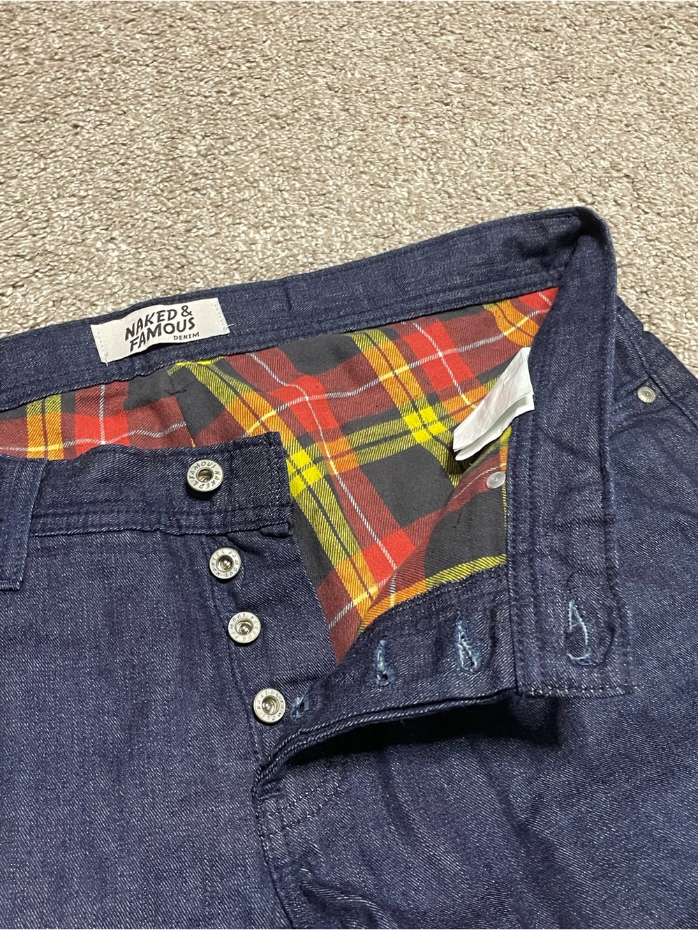 Naked & Famous Selvedge Denim Weird Guy Blanket Lined Jeans Men’s 34 - Picture 3 of 8